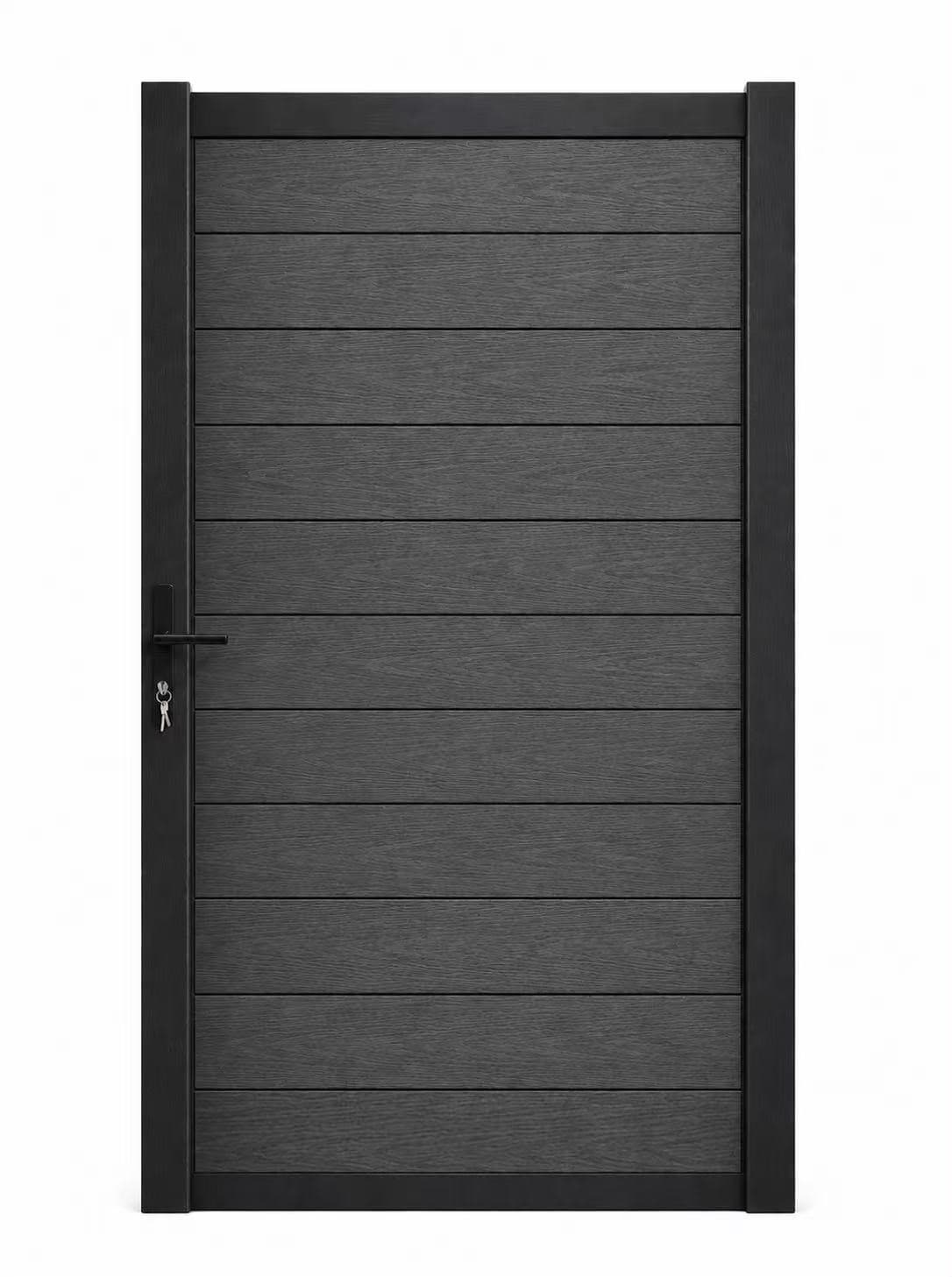 Modern Composite Privacy Gate (Black)